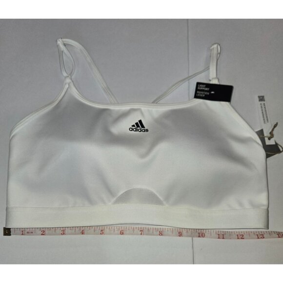 Adidas Aeroreact LS P Women's White Sport Bra White Women 40AC Light Support - Picture 9 of 11